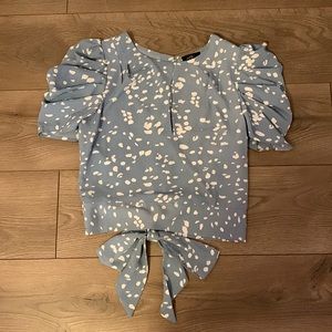 NEW!! Never worn size small blue polka doted Milk & Honey puff sleeved blouse!